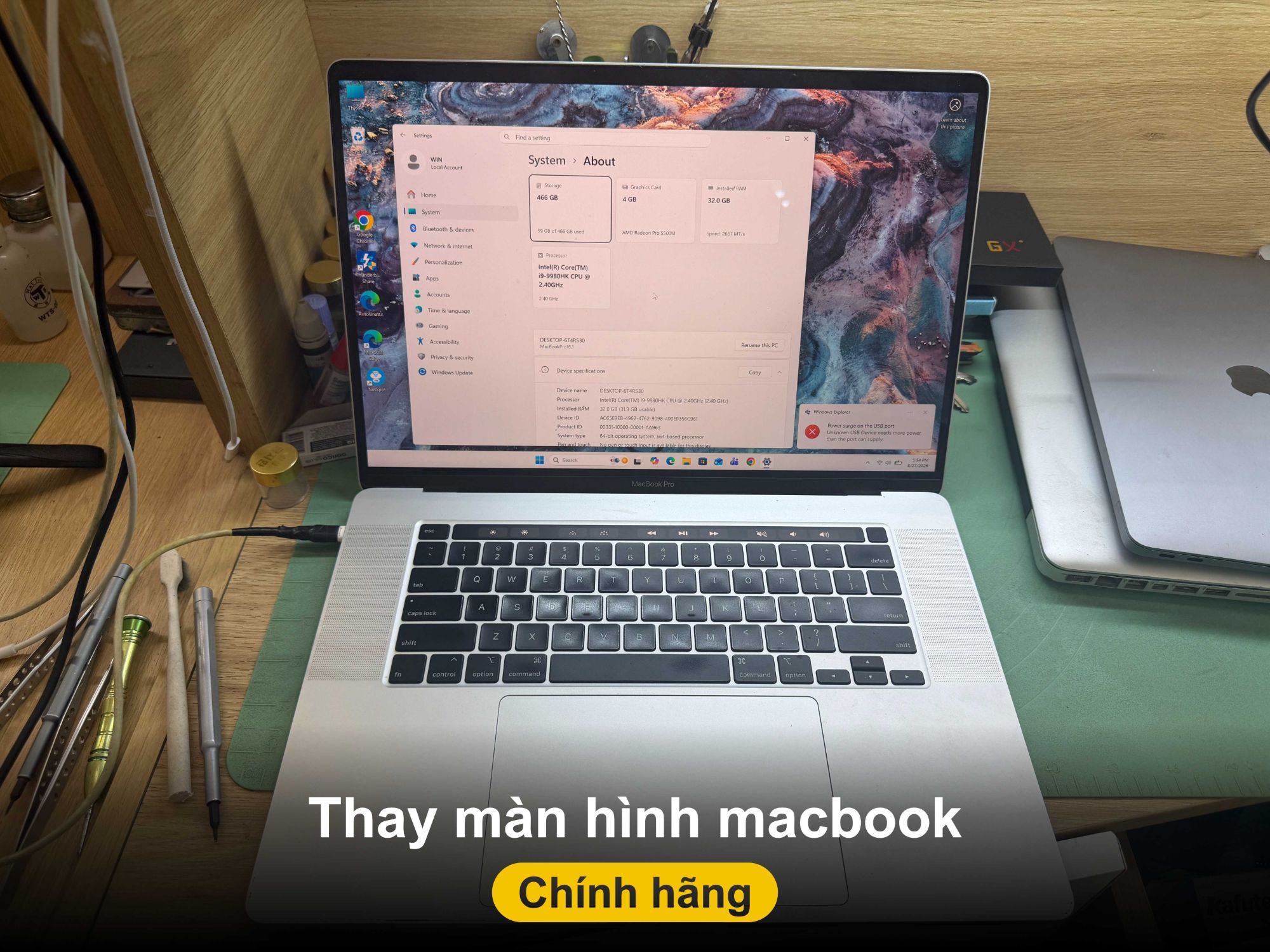 Thay màn hình MacBook giữ nguyên khung tại Đà Nẵng - MacBook Pro thay màn tại Shop Táo