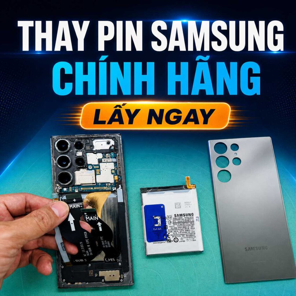 Thay pin Samsung chính hãng lấy ngay tại Đà Nẵng - Galaxy Ultra tháo pin tại Shop Táo