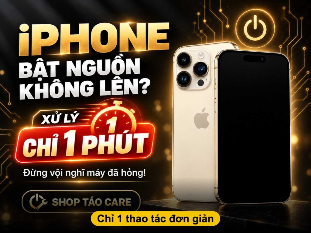 iPhone bật nguồn không lên - xử lý chỉ 1 phút tại Shop Táo Care Đà Nẵng