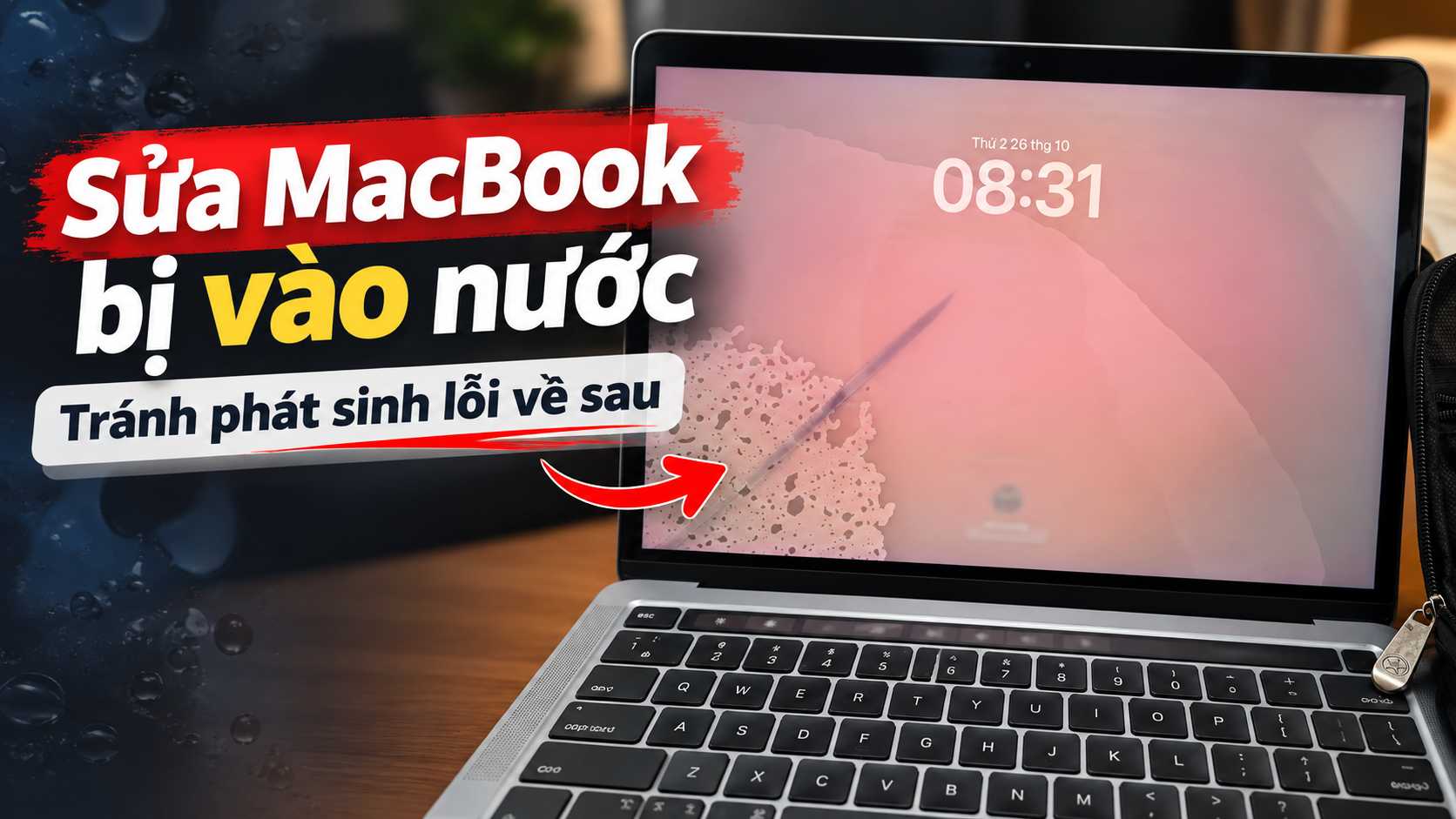 Sửa MacBook bị vào nước loang màn hình, ố sáng tại Shop Táo Đà Nẵng